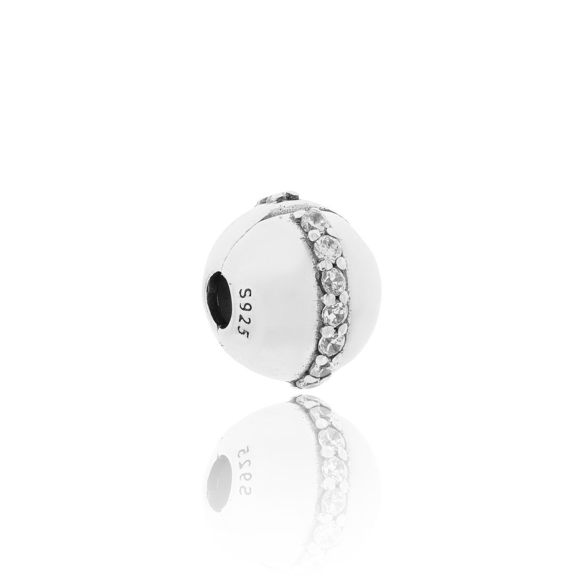 Srebrna zawieszka do bransoletki charms/klips z cyrkoniami pr. 925