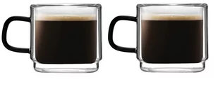 Vialli Design Komplet szklanek z podwójną ścianką do espresso Carbon 8548 2 x 80 ml - Szklanki - miniaturka - grafika 1