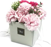 Sztuczne kwiaty - Bispol Mydlany Bukiet Kwiatowy - Różowe Róże i Goździki - miniaturka - grafika 1