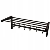 Wieszaki i stojaki - Wieszak Na Ubrania Ścienny Wiszący Do Przedpokoju Loft 60cm Czarny+ Kołki - miniaturka - grafika 1