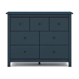 Ciemnoniebieska niska komoda z litego drewna sosnowego 110x80 cm Misti – Marckeric - Komody - miniaturka - grafika 1