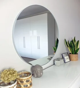 OK STYL - Lustro okrągłe ścienne LOFT w srebrnej ramie 80 cm - Lustra - miniaturka - grafika 1