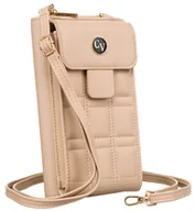 Torebki damskie - Praktyczna torebka na ramię miejski torebko-portfel z regulowanym paskiem Cavaldi, beżowy - miniaturka - grafika 1