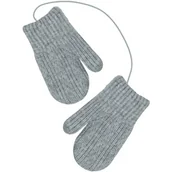 Rękawiczki dla dzieci - Rękawiczki na sznurku dla dziewczynki na zimę Noviti RZ075-G-01 Szare - miniaturka - grafika 1