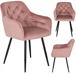Me. Viki Krzeslo Welur Róż - Krzesła - miniaturka - grafika 1