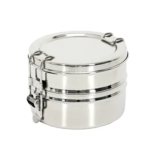 Metalowy Lunch box śniadaniówka z 2 pojemnikami - Pozostałe akcesoria kuchenne - miniaturka - grafika 1