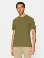 Koszulki męskie - Calvin Klein T-Shirt Micro Logo K10K109894 Zielony Regular Fit - miniaturka - grafika 1