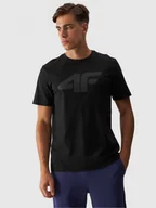 Koszulki sportowe męskie - Męski t-shirt z nadrukiem 4F 4FWMM00TTSHM1844 - czarny - miniaturka - grafika 1