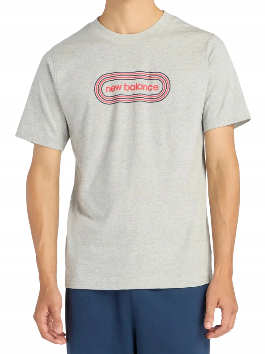 KOSZULKA męska T-SHIRT NEW BALANCE MT61C48BAG szara sportowa bawełniana L