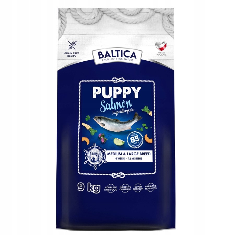 Baltica Puppy Salmon karma z łososiem dla szczeniąt ras średnich i dużych 9 kg