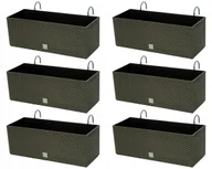 Donice - 6x Doniczka balkonowa 51cm + uchwyty / haki, nawadniacz Skrzynka na balkon - miniaturka - grafika 1