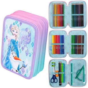 Piórnik potrójny z wyposażeniem Coolpack Jumper 3 Disney Core Frozen F067776 - Piórniki - miniaturka - grafika 1