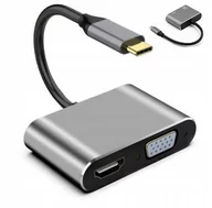 Huby USB - Adapter, Zenwire, Hub Przejściówka USB-C 2W1 HDMI 4K VGA M1 - miniaturka - grafika 1