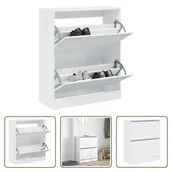 Szafki na buty - The Living Store Szafka na buty biała 80x34x96,5 cm materiał drewnopochodny - miniaturka - grafika 1