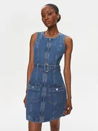 Sukienki - Tommy Jeans Sukienka jeansowa DW0DW17682 Granatowy Slim Fit - miniaturka - grafika 1