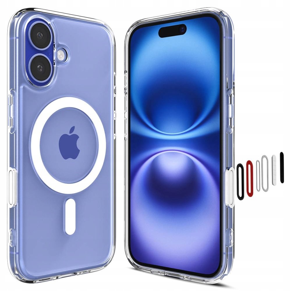 Spigen Etui Ultra Hybrid T Mag (CC) do MagSafe do iPhone 16, przezroczysto-białe