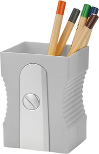 Przybornik na długopisy z temperówką Balvi - szary - Przyborniki na biurko - miniaturka - grafika 1