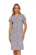 Odzież ciążowa - Koszulka nocna dla kobiet w ciąży Nada szara XL - miniaturka - grafika 1
