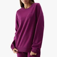 Bluzy sportowe damskie - Bluza Damska 4F Wkładana Bawełniana Fuksja SS24TSWSF0954-51S - miniaturka - grafika 1