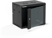 Szafy rack - Szafa wisząca 19" 9U 600x450, drzwi szklane jednoskrzydłowe, tył osłona pełna demontowalna, osłony boczne pełne demontowalne zamykane na klucz, 4 belki, kolor czarny, ALANTEC - miniaturka - grafika 1