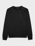 Bluzy sportowe męskie - Męska bluza dresowa nierozpinana bez kaptura 4F 4FWAW24TSWSM1258 - czarna - miniaturka - grafika 1
