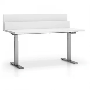 B2B Partner Stół biurowy SINGLE LAYERS, z przegrodami, regulowane nogi, biały 611575 - Stoły i stoliki do biura - miniaturka - grafika 2