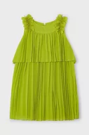 Sukienki i spódniczki dla dziewczynek - Mayoral sukienka dziecięca kolor zielony mini rozkloszowana - miniaturka - grafika 1