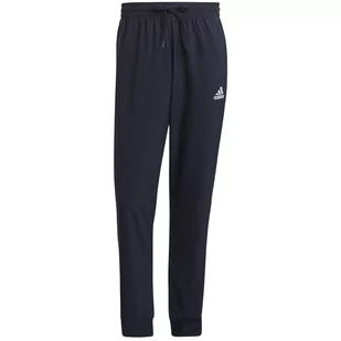 Spodnie męskie adidas Essentials Tapered Cuff 3 Stripes Pants granatowe GK8981-S - Spodnie męskie - miniaturka - grafika 1
