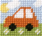 Zabawki kreatywne - Zestaw do haftu Moje pierwsze wyszywanie Samochodzik - zabawka - miniaturka - grafika 1