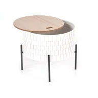 Ławy i stoliki kawowe - Stolik Kawowy Okrągły Ze Schowkiem Sintra Halmar - miniaturka - grafika 1