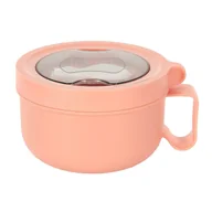Pozostałe akcesoria kuchenne - Okrągły Lunch box śniadaniówka pomarańczowy - miniaturka - grafika 1