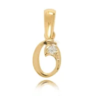 Wisiorki - Zawieszka złota Au 585 Literka O z cyrkonią - miniaturka - grafika 1
