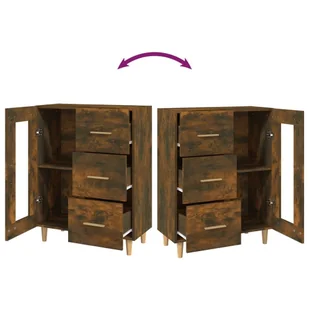 Lumarko Komoda, przydymiony dąb, 69,5x34x90 cm, materiał drewnopochodny - Komody - miniaturka - grafika 10