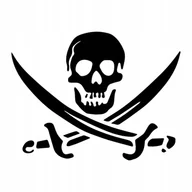 Akcesoria motoryzacyjne - Naklejka na auto PIRAT CZASZKA 10 cm - miniaturka - grafika 1