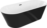 Wanny - Mexen Luna wanna wolnostojąca 180 x 80 cm, biała/czarna, przelew czarny - 52031808075-70 - miniaturka - grafika 1