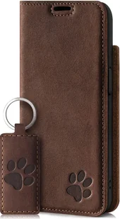 SURAZO Inteligentne magnetyczne etui na telefon komórkowy Apple iPhone 13 Premium ze skóry naturalnej z [slotem na kartę i RFID] (orzechowy brąz) - Etui i futerały do telefonów - miniaturka - grafika 1