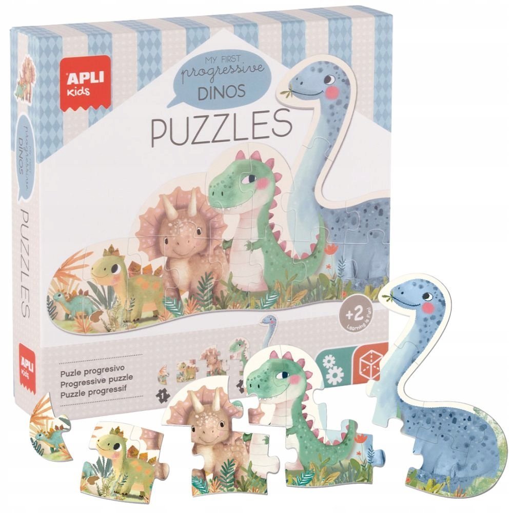 Puzzle progresywne 5 układanek My First Apli Kids - Dinozaury 2+