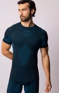 Koszulki sportowe męskie - Termoaktywna koszulka męska z krótkim rękawem czarno-niebieska Breeze, Kolor czarno-niebieski, Rozmiar L, Spaio - Primodo.com - miniaturka - grafika 1