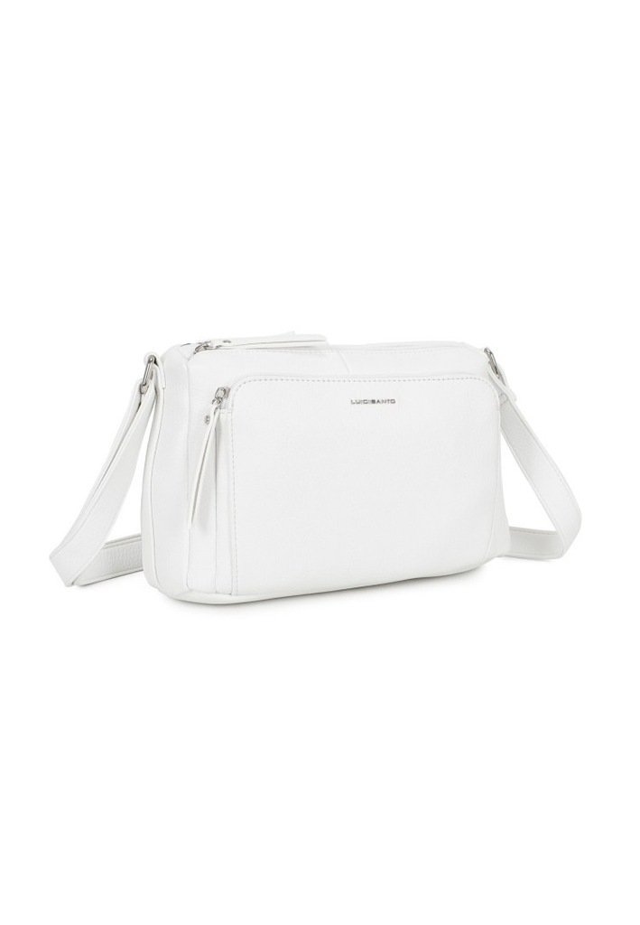 Modna Dwukomorowa Listonoszka Torebka Damska LUIGISANTO Biała