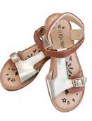 Buty dla dziewczynek - Kickers Sandały Dziecięce Na Rzepy Skórzane 32 Jrn - miniaturka - grafika 1