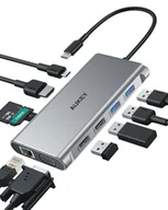 Huby USB - CB-C89 aluminiowy Hub USB-C | 10w1 | RJ45 Ethernet 10/100/1000Mbps | 4xUSB | HDMI 4k@30Hz | SD i microSD | USB-C Power Delivery - miniaturka - grafika 1
