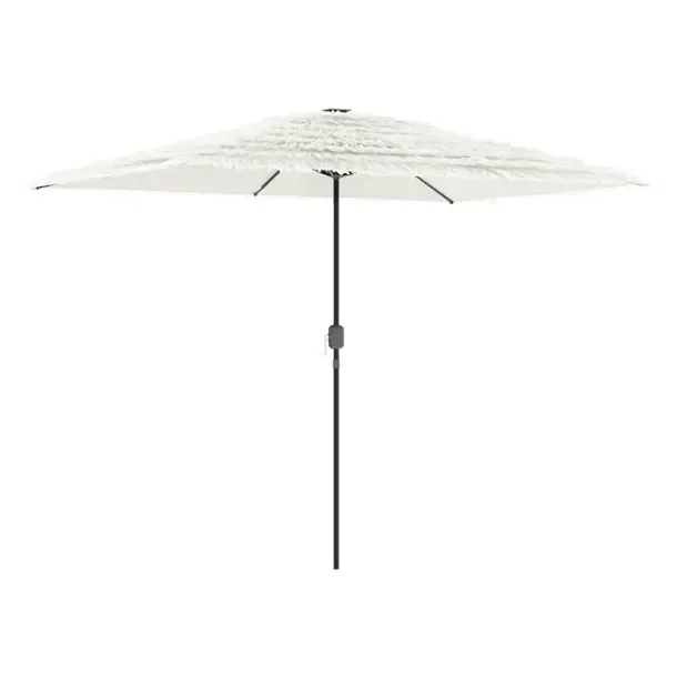 Parasol ogrodowy z mechanizmem korbowym, biały, 300 x 200 x 250 cm, średnic