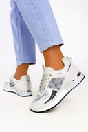 Sneakersy damskie - Szare sneakersy na platformie buty sportowe sznurowane Casu 8211-3 - miniaturka - grafika 1