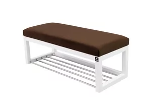 Ławka na buty LPG-4 50cm EMRAWOOD drewno lite kolor biały siedzisko gładkie kolor brązowy - Ławki do przedpokoju Ławka na buty LPG-4 50cm EMRAWOOD drewno lite kolor biały siedzisko gładkie kolor brązowy - Ławki do przedpokoju - miniaturka - grafika 1