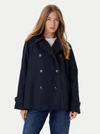 Płaszcze damskie - Tommy Hilfiger Trencz WW0WW45618 Granatowy Regular Fit - miniaturka - grafika 1