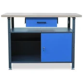 Szafy biurowe - JAN NOWAK model ERIC stół warsztatowy: antracytowo-niebieski - miniaturka - grafika 1