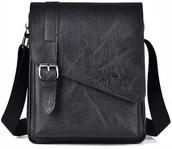 Nerki - Saszetka Torba na ramię męska Listonoszka Stylowa Vintage na Tablet CZARNA - miniaturka - grafika 1