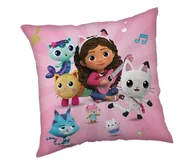 Kołdry i poduszki dla dzieci - Poduszka dziecięca 40x40 Koci domek Gabi różowa Gabby`s Dollhouse JF 02 - miniaturka - grafika 1