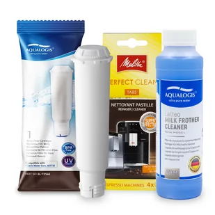 Zestaw MELITTA Aqualogis AL-TES46, Tabletki Perfect Clean 4szt, Aqualogis Latteo 250m - Akcesoria i części do ekspresów do kawy - miniaturka - grafika 1