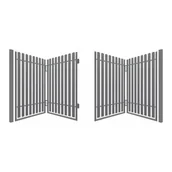 Ogrodzenia - Polbram Brama łamana Daria 2 z automatem 400 x 150 cm - miniaturka - grafika 1